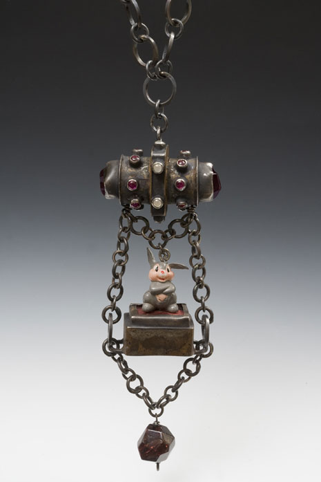 Hollow Form Rabbit Necklace with Handmade Chain