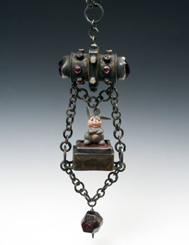 Hollow Form Rabbit Necklace with Handmade Chain